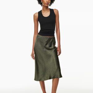 Satin Skirt Aritzia - Dark Olive